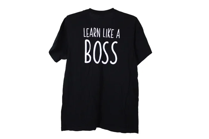 Bella Canvas Boss Education Black Tee L Rings