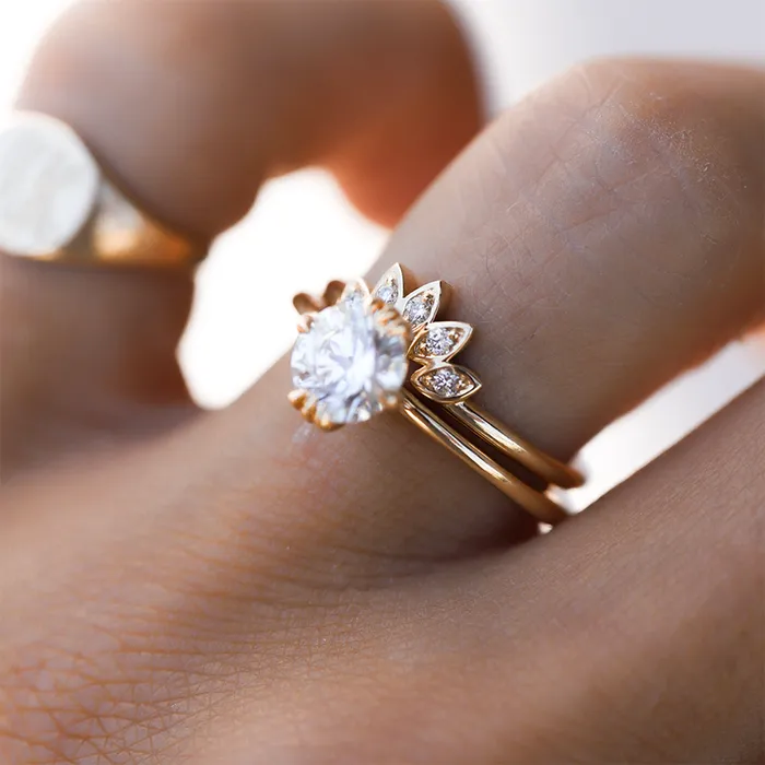 Consider Bridal Water Lily Diamond Ring Lab Grown Rings Consider Bridal Water Lily Diamond Ring Lab Grown Rings