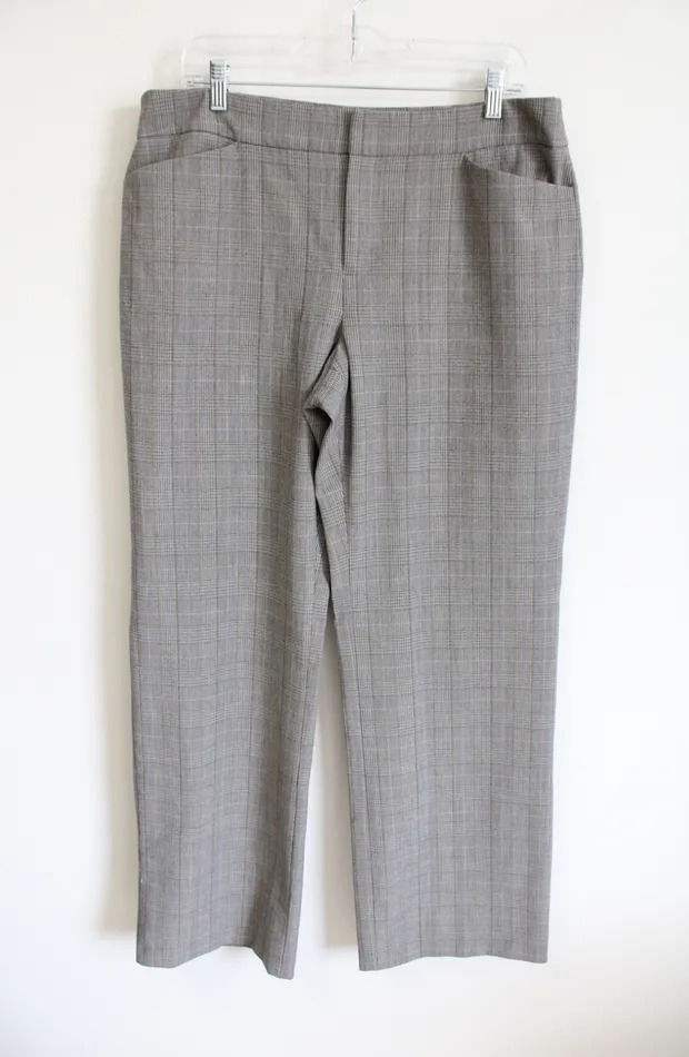 Earrings Rafaella Rafaella Gray Plaid Trouser Pants 14
