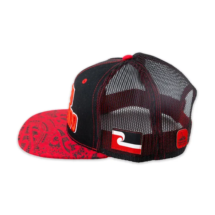 GREATMOUNTAINWE Rings Flat Visor New Zealand Ball Cap Black Red