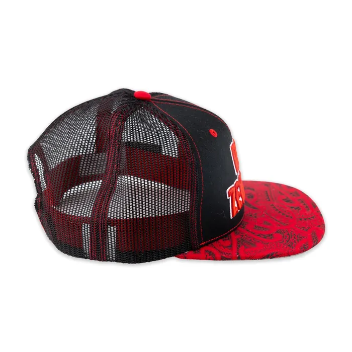 GREATMOUNTAINWE Rings Flat Visor New Zealand Ball Cap Black Red