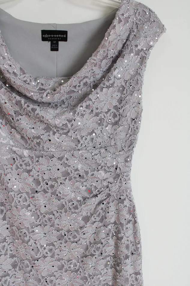 Necklaces Connected Apparel Light Purple Sequined Dress 4 Petite Connected
