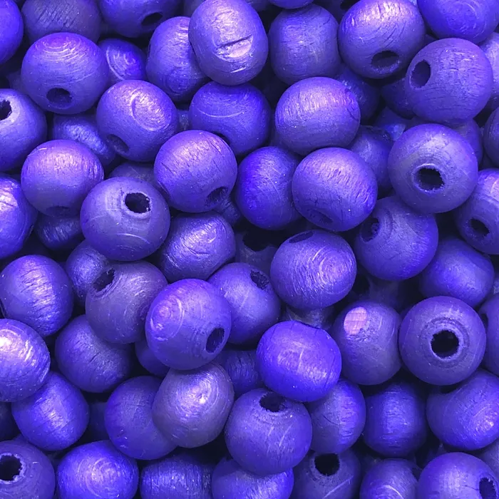 Peppy Beads Necklaces 50Gr Bulk 10 mm Wooden Beads Purple Color