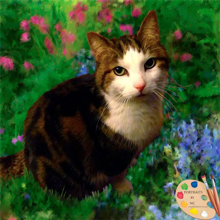 Portraits by NC Necklaces Tabby Cat Portrait from Photo