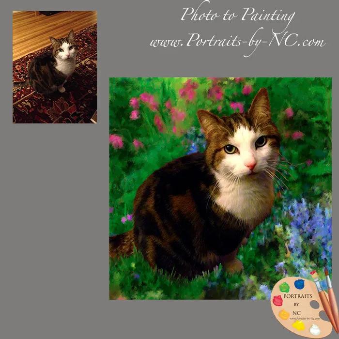 Portraits by NC Necklaces Tabby Cat Portrait from Photo