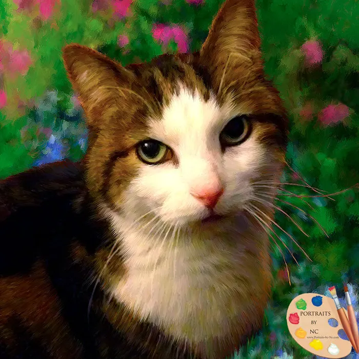 Portraits by NC Necklaces Tabby Cat Portrait from Photo