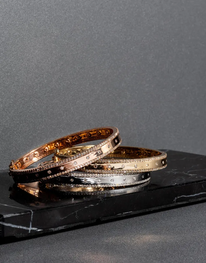 RACHEL LYNN CHICAGO White Gold and Diamond High Polished Blake Bracelet Bracelets