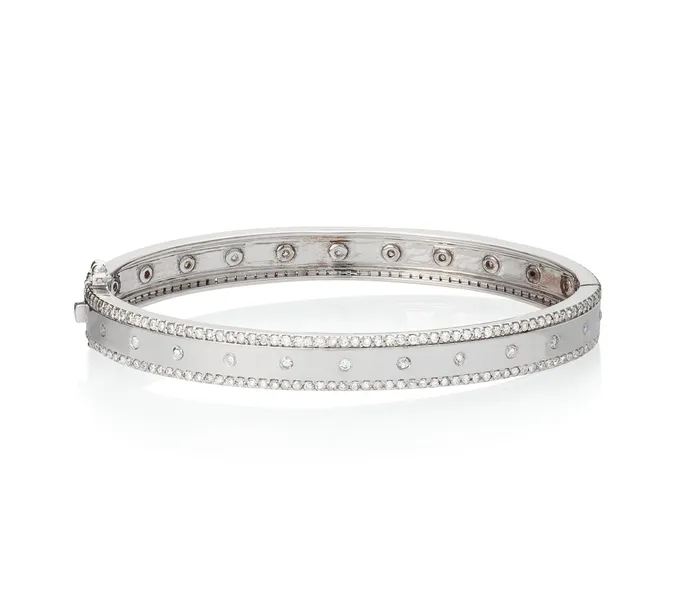 RACHEL LYNN CHICAGO White Gold and Diamond High Polished Blake Bracelet Bracelets