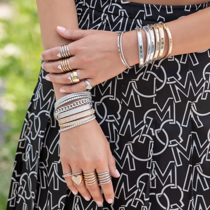 RACHEL LYNN CHICAGO White Gold and Diamond High Polished Blake Bracelet Bracelets