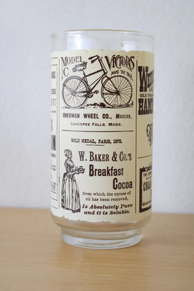 Vintage Wendys Old Fashioned Hamburgers Newsprint Glass Drink Tumbler Jubilee Thrift Earrings