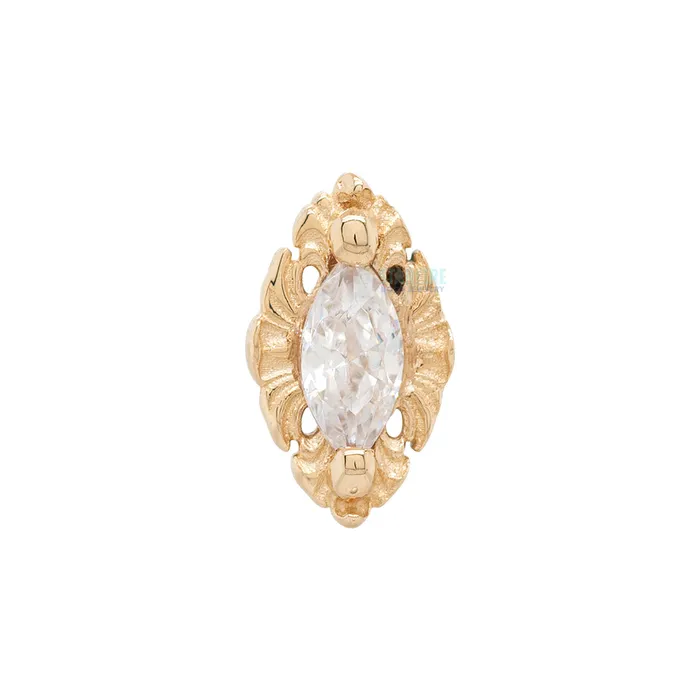 AuAdore Necklaces threadless Honor End in Gold with White Diamond