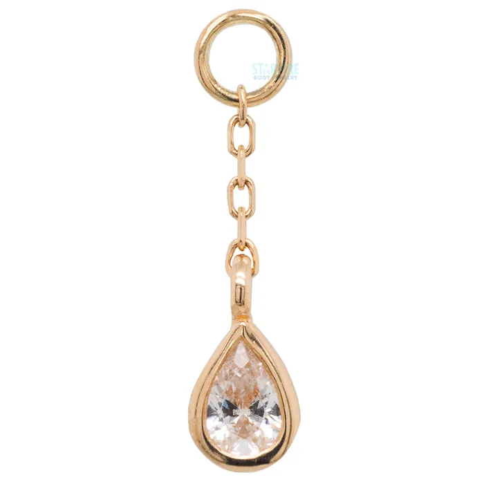 Buddha Jewelry Organics Earrings Concorde Chain Charm in Gold with CZ