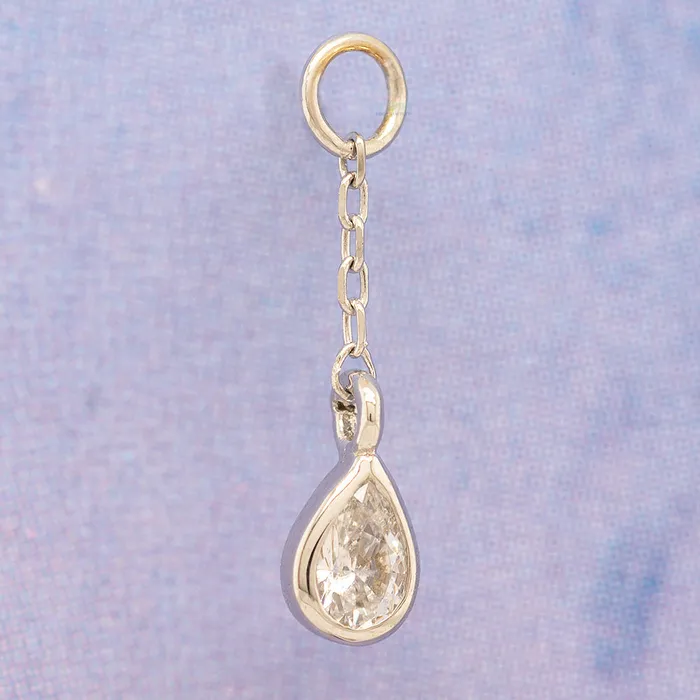 Buddha Jewelry Organics Earrings Concorde Chain Charm in Gold with CZ