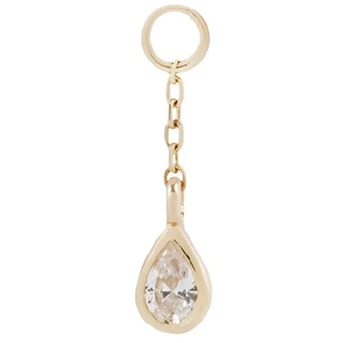 Buddha Jewelry Organics Earrings Concorde Chain Charm in Gold with CZ