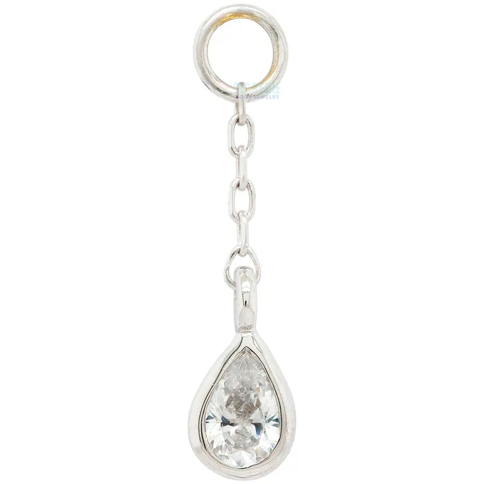 Buddha Jewelry Organics Earrings Concorde Chain Charm in Gold with CZ