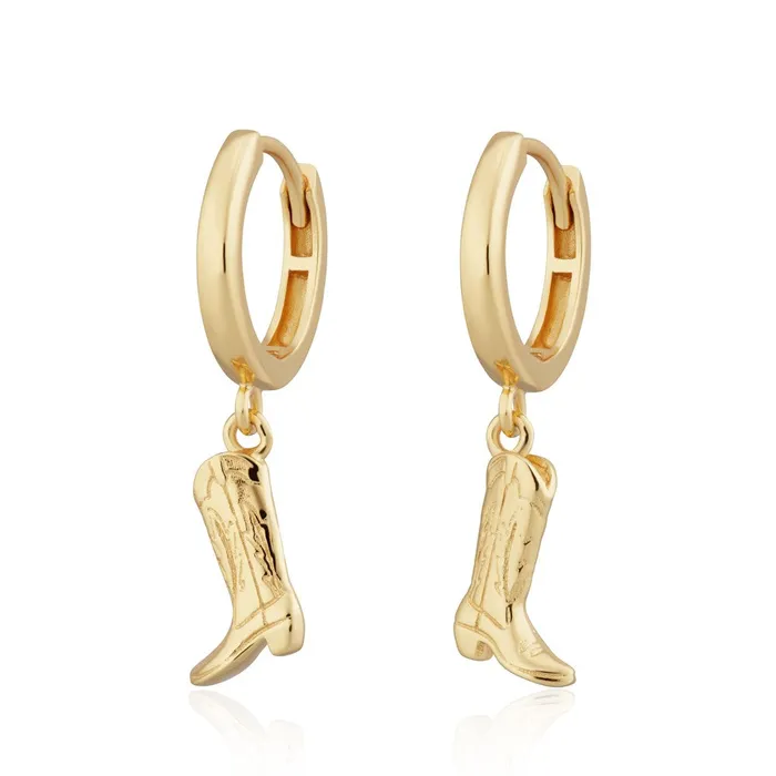 Cowboy Boot Charm Hoop Earrings Scream Pretty Earrings