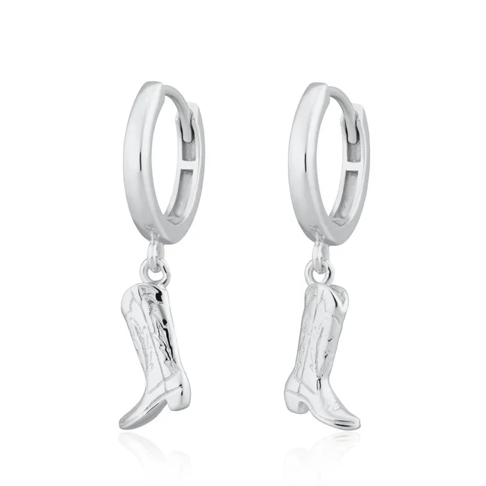 Cowboy Boot Charm Hoop Earrings Scream Pretty Earrings Cowboy Boot Charm Hoop Earrings Scream Pretty Earrings