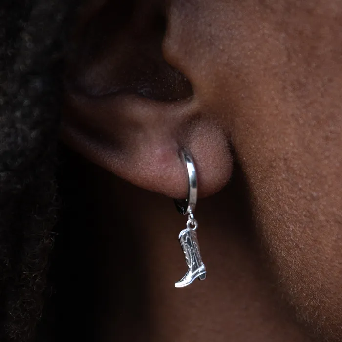 Cowboy Boot Charm Hoop Earrings Scream Pretty Earrings Cowboy Boot Charm Hoop Earrings Scream Pretty Earrings