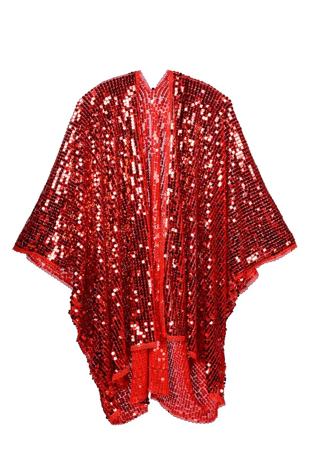 Earrings lumishopusa Disco Sequin Kimono Ruby
