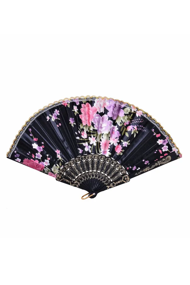 Festival Silk Fan Black Blossoms THE LUMi SHOP Rings