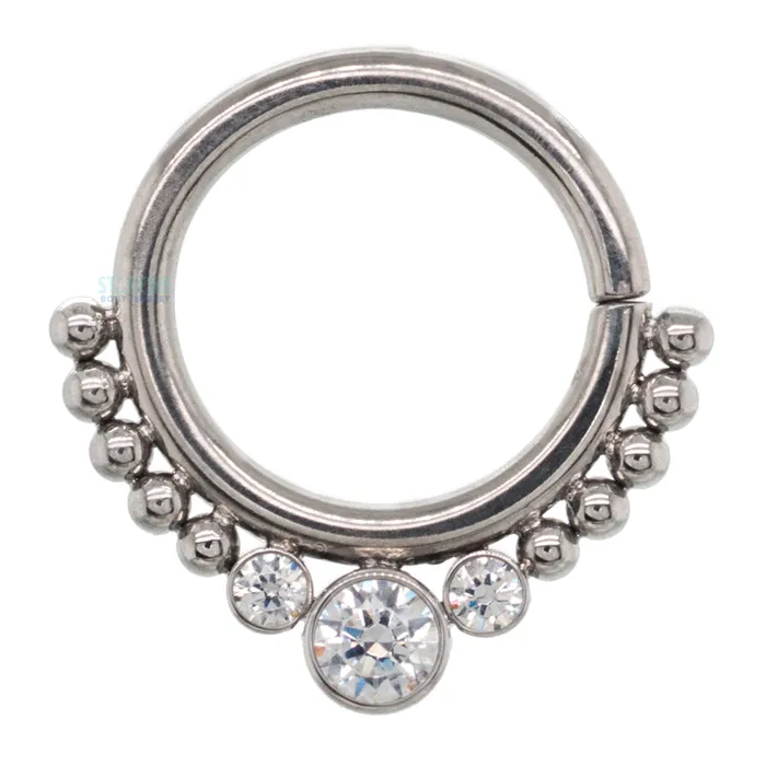 LeRoi Rings HSMRF Haute Couture Faceted Gem Seam Ring