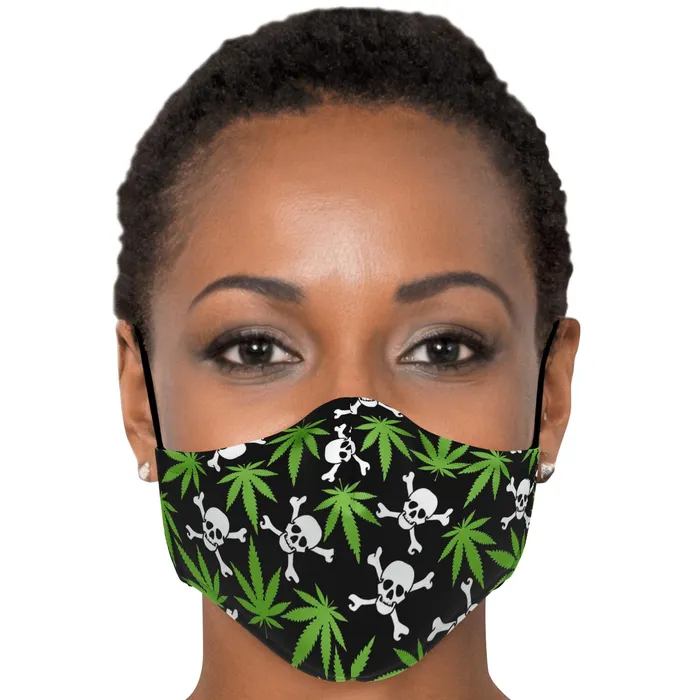 Marijuana Leaves And Skulls Face Mask Skullistic Earrings