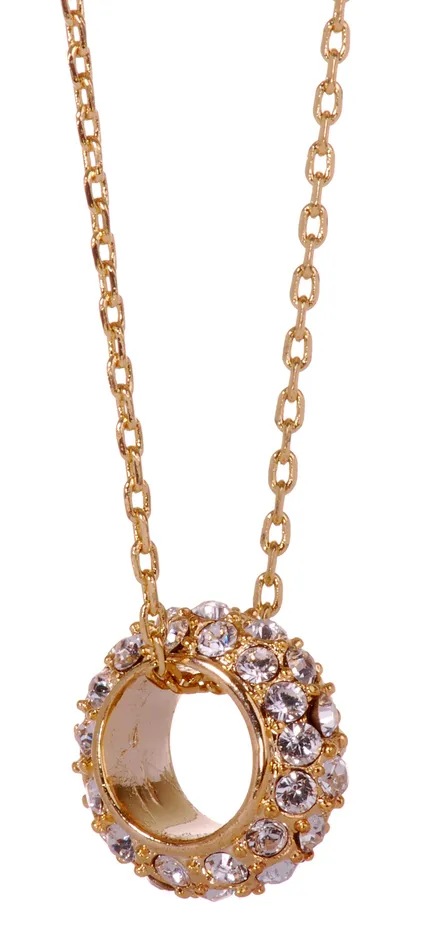 Red Necklaces N7145 18K Gold Swarovski Elements Circle Pendant Necklace