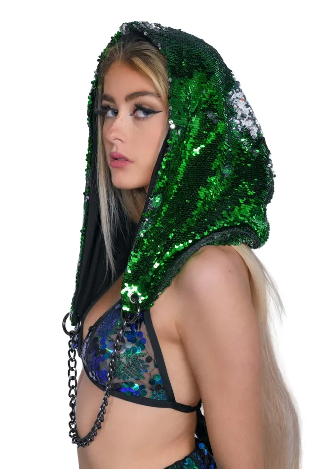 Reversible Sequin Hood Silver Grass THE LUMi SHOP Rings