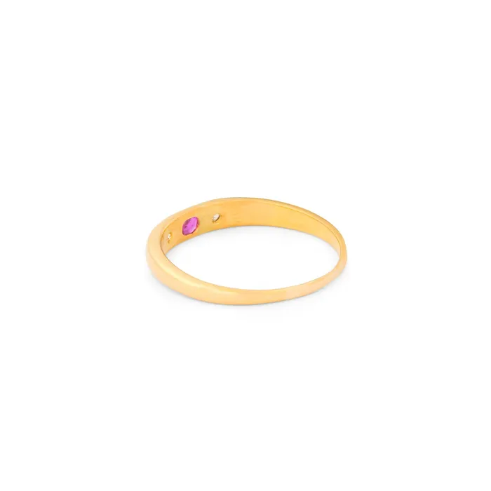 Rings Antique Old Cut Ruby Diamond and 14k Gold Ring