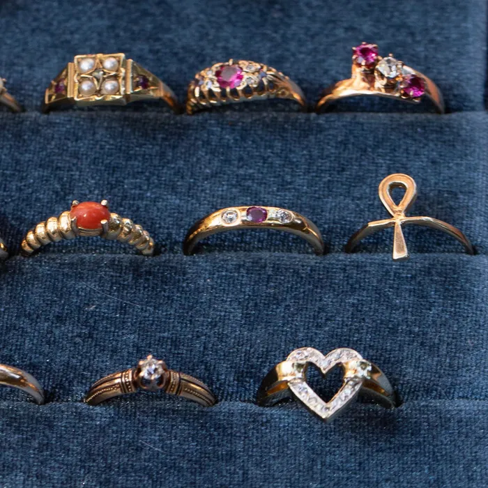 Rings Antique Old Cut Ruby Diamond and 14k Gold Ring