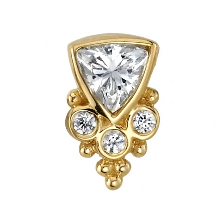 Sarai Trillion Threaded End in Gold with Diamonds Body Vision BVLA Earrings
