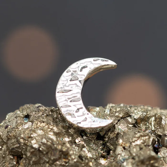 threadless Hammered Crescent Moon Pin in Gold Body Vision BVLA Earrings