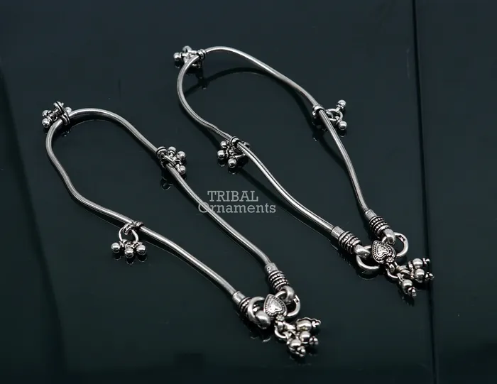 11 inches Handmade 925 sterling silver snake chain ankle bracelet silver anklets foot bracelet amazing belly dance jewelry gift her ank466 TRIBAL ORNAMENTS Bracelets