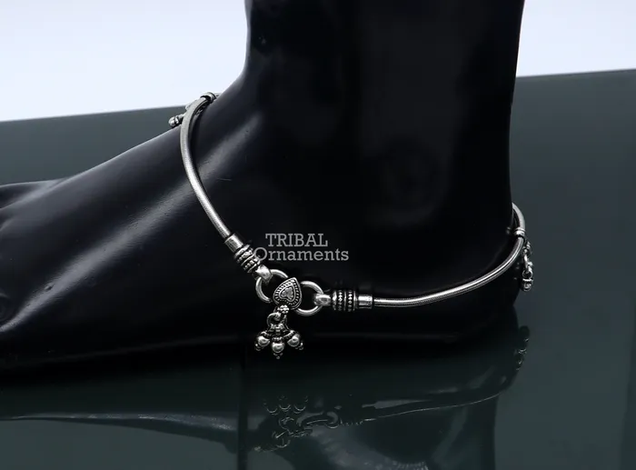 11 inches Handmade 925 sterling silver snake chain ankle bracelet silver anklets foot bracelet amazing belly dance jewelry gift her ank466 TRIBAL ORNAMENTS Bracelets