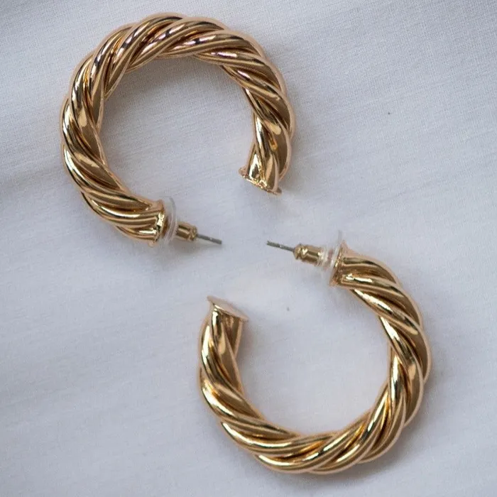 14K GoldFilled Twisted Hoop Earrings Jewelvers Earrings 14K GoldFilled Twisted Hoop Earrings Jewelvers Earrings