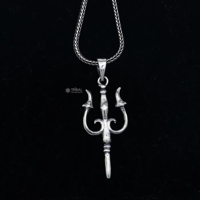 925 Sterling silver handmade Trishul trident pendantnsp855 TRIBAL ORNAMENTS Necklaces