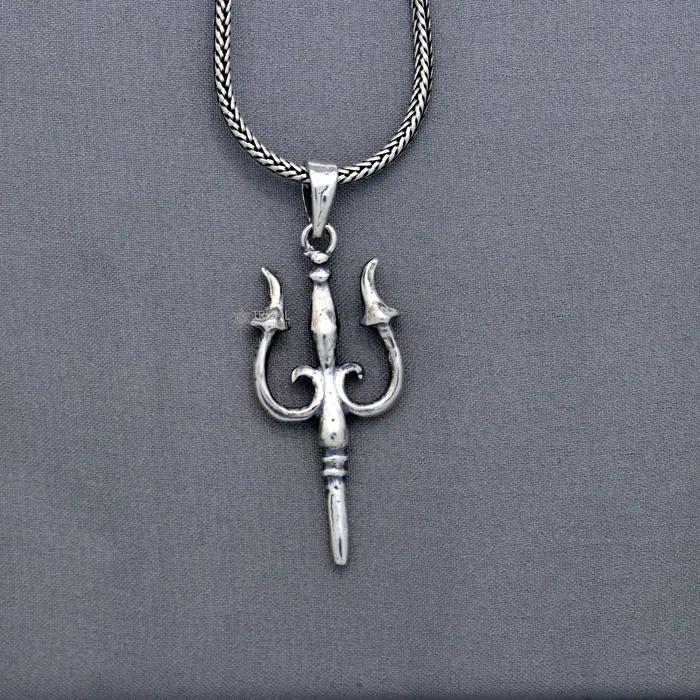 925 Sterling silver handmade Trishul trident pendantnsp855 TRIBAL ORNAMENTS Necklaces