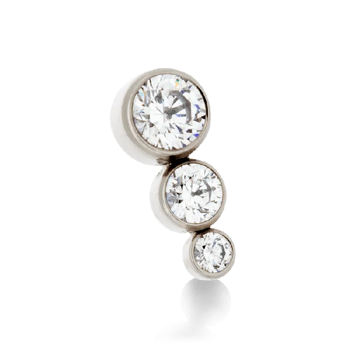 Anatometal Rings 3 Gem Cluster Threaded