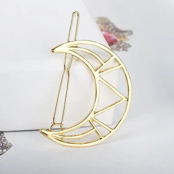 Earrings 01 H519 Gold Moon Hair Clip