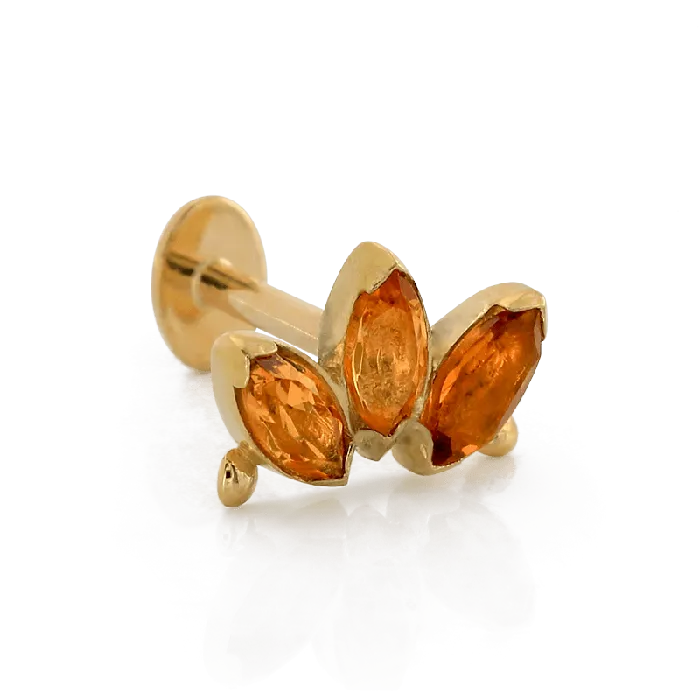 Earrings Anatometal Beaded Marquise Fan