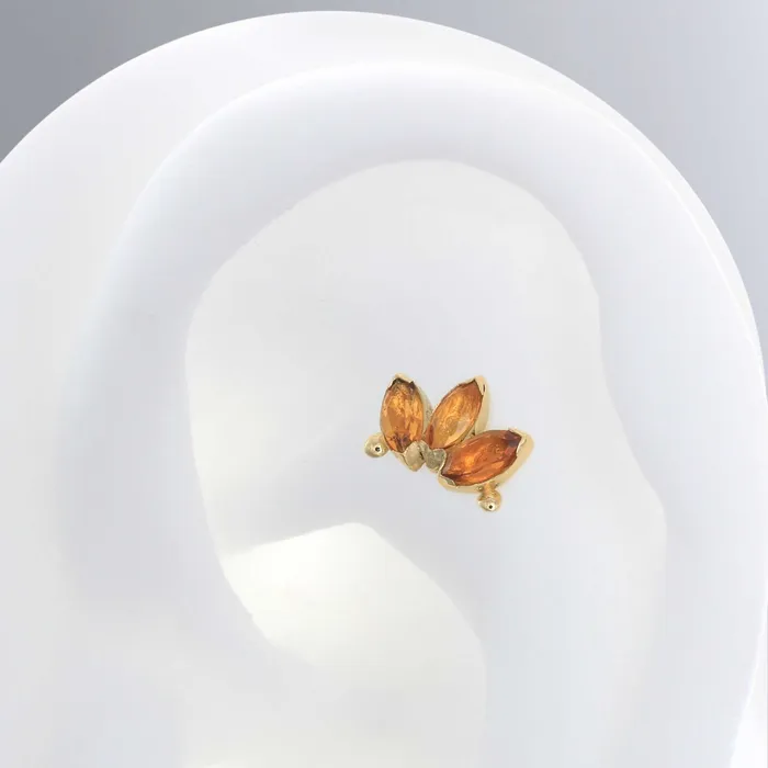 Earrings Anatometal Beaded Marquise Fan