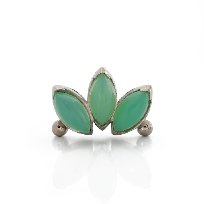 Earrings Anatometal Beaded Marquise Fan