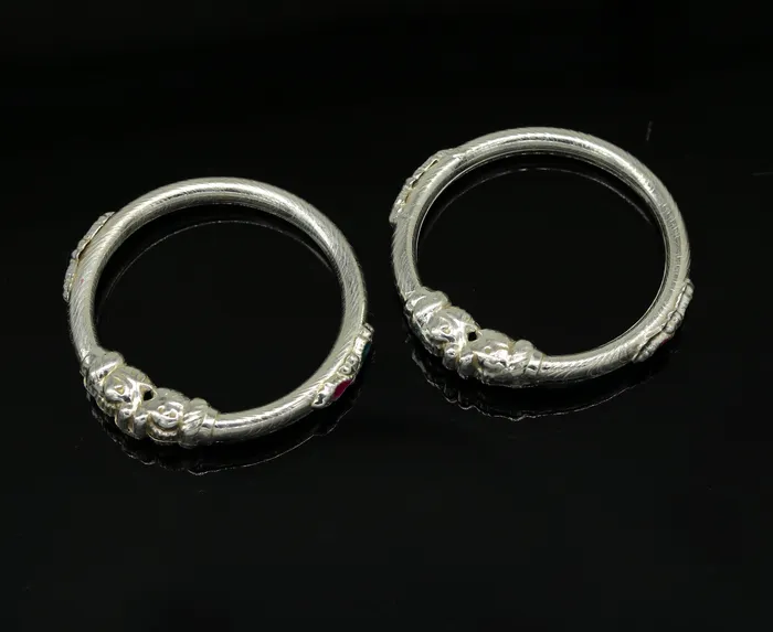 Handmade crocodile face sterling silver Vintage style bangle bracelet new born baby fabulous customized tribal unisex kids jewelry ba81 TRIBAL ORNAMENTS Bracelets