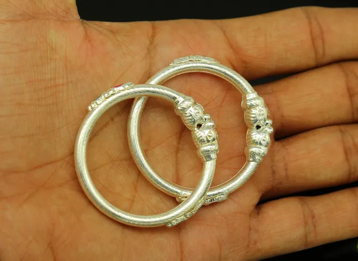 Handmade crocodile face sterling silver Vintage style bangle bracelet new born baby fabulous customized tribal unisex kids jewelry ba81 TRIBAL ORNAMENTS Bracelets
