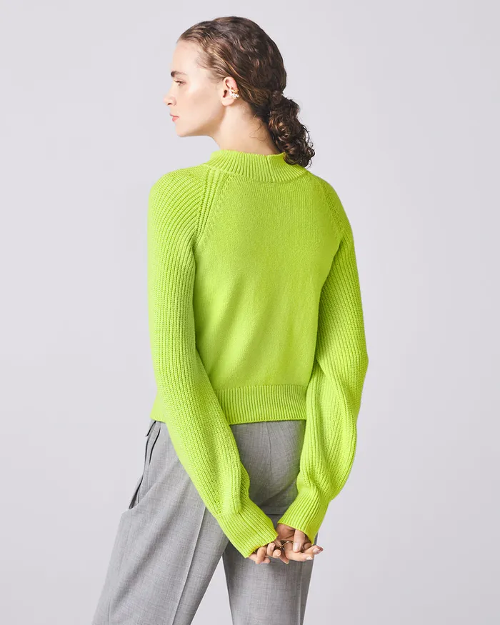 Lime Green Void Turtleneck Top ADEAM Earrings Lime Green Void Turtleneck Top ADEAM Earrings