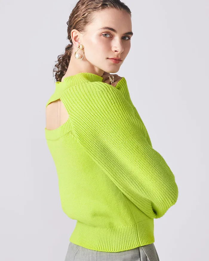 Lime Green Void Turtleneck Top ADEAM Earrings Lime Green Void Turtleneck Top ADEAM Earrings
