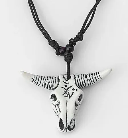 Necklaces N223 Bleached Steer Head Necklace POLLY