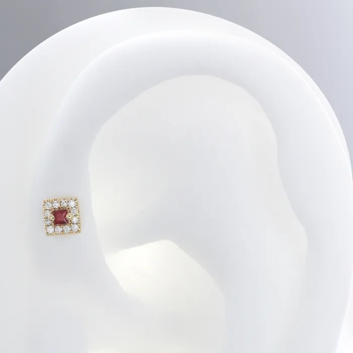 Necklaces Suzanne Kalan Square with Colored Gemstone Ruby