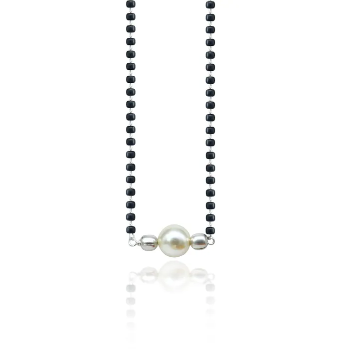 Necklaces TRIBAL ORNAMENTS 925 sterling silver black and pearl beads chain necklace vintage stylish fancy necklace traditional style brides Mangalsutra necklace India ms147 Necklaces TRIBAL ORNAMENTS 925 sterling silver black and pearl beads chain necklace vintage stylish fancy necklace traditional style brides Mangalsutra necklace India ms147