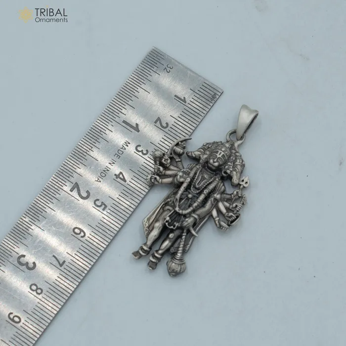 Necklaces TRIBAL ORNAMENTS 925 sterling silver handmade lord Panchmukhi Hanuman ji Pendant with chain tribal jewellery nsp1007 Necklaces TRIBAL ORNAMENTS 925 sterling silver handmade lord Panchmukhi Hanuman ji Pendant with chain tribal jewellery nsp1007